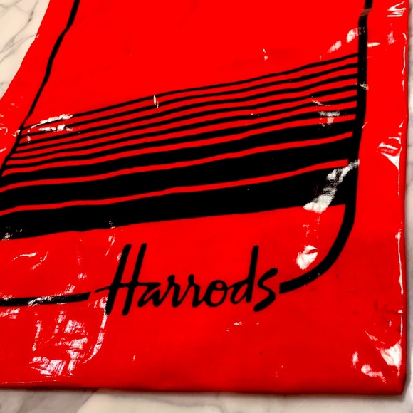 Harrods Bags Harrods Vintage Bright Red And Black Shopping Bag 983